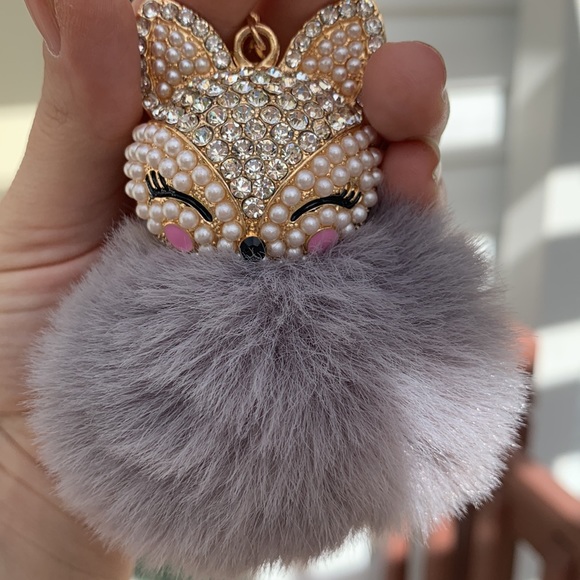 4/$20 NEW Fox Rhinestone Keychain Charm - Picture 3 of 4